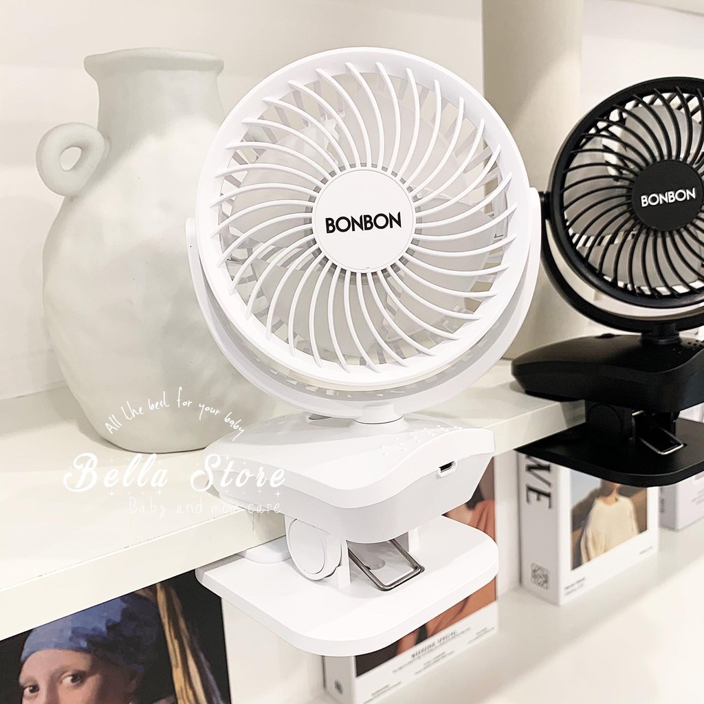 🆕 [SIÊU HÓT] QUẠT TREO XE ĐẨY VÀ ĐỂ BÀN MÀU ĐEN VÀ TRẮNG CAO CẤP 💦 | BigBuy360 - bigbuy360.vn