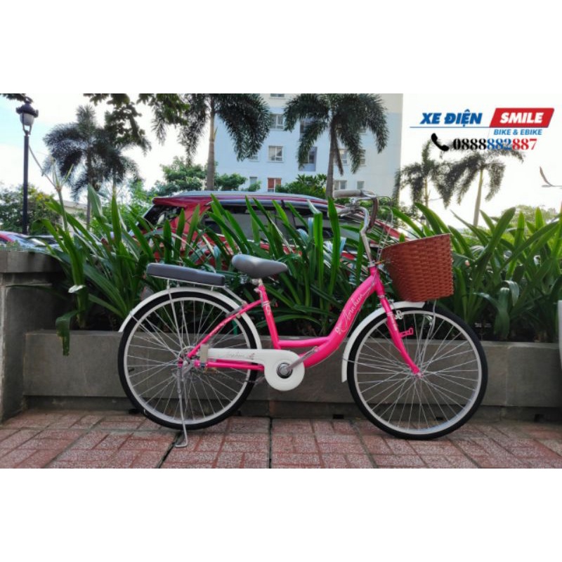 Xe Đạp Mini Nữ 24inch /Màu Hồng/ Hàng Tốt