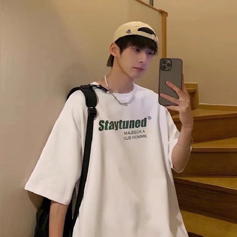 Áo Thun Tay Ngắn Cổ Tròn Dáng Rộng In Họa Tiết Hoạt Hình Phong Cách Hip Hop Thời Trang Mùa Hè Cho Nam Size M-5XL