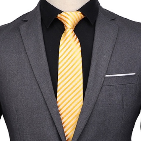 Cravat Nam bản lớn 8cm phù hợp phong cách công sở, thanh lịch, cà vạt nam màu vàng thời trang - CV-8108