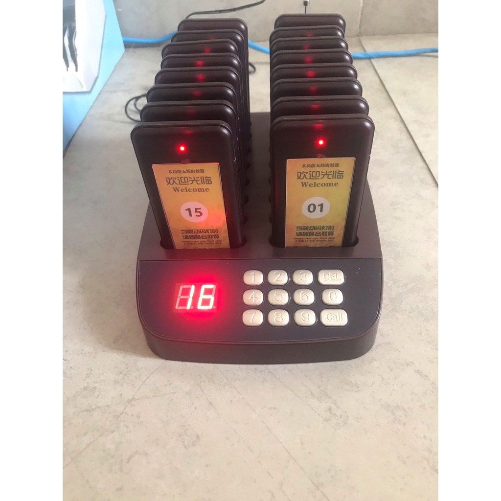 Bộ thẻ rung gọi khách - Bộ thẻ rung tự phục vụ 16 thẻ cao cấp