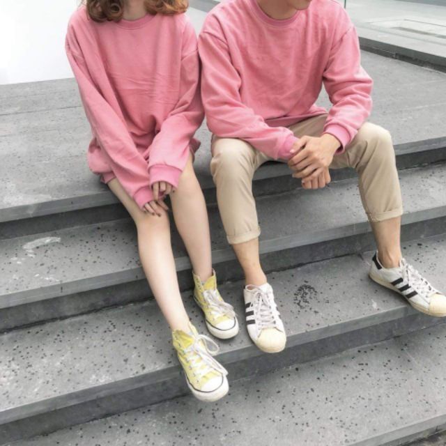 ÁO SWEATER BASIC PINK HỒNG TRƠN UNISEX