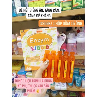 liệu trình 5 hộp enzym liquid cho trẻ biếng ăn❤FREESHIP ❤️ giúp trẻ tăng cân, ăn ngon, tăng sức đề kháng, tiêu hoá tốt