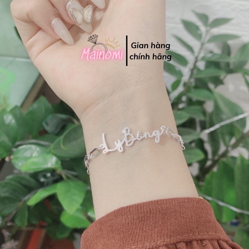 Lắc tay chữ làm tên theo yêu cầu, nhẹ nhàng ý nghĩa món quà tuyệt vời cho bạn gái Mainomi Shop Bạc Xinh