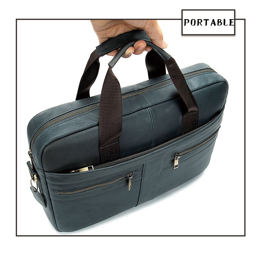 Cặp da thật đựng laptop nam công sở - Hàng đẹp bảo hành 24 tháng - Có test da kèm theo cặp | BigBuy360 - bigbuy360.vn