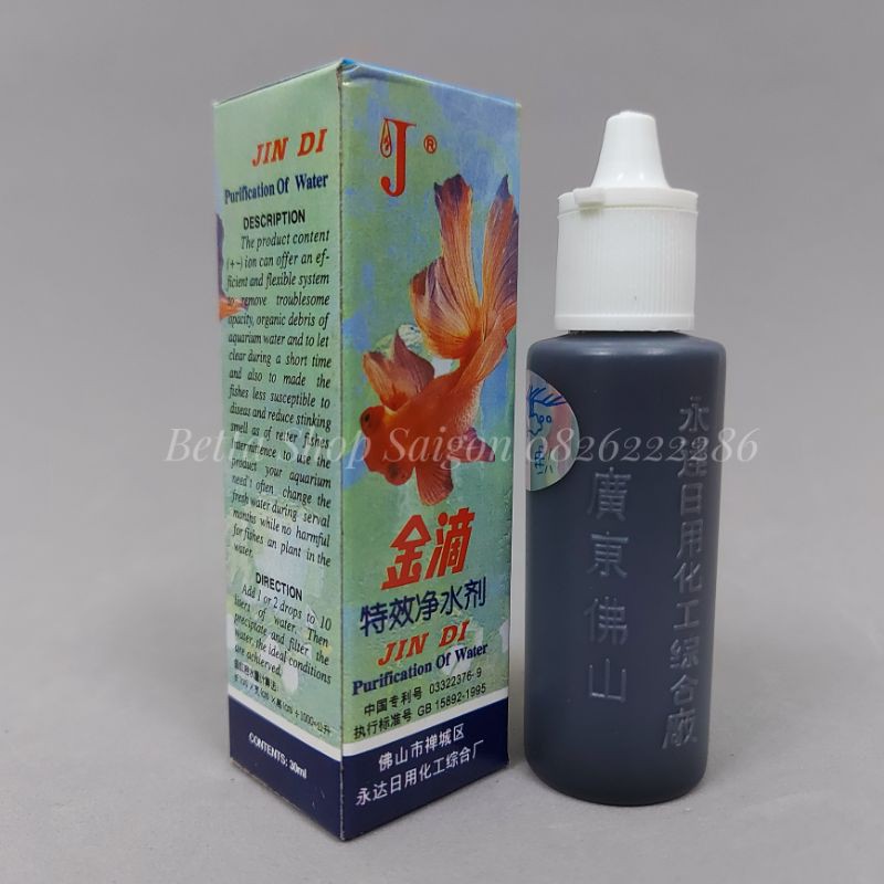 Dung dịch làm trong nước nhanh hồ cá cảnh JINDI chai 30ml