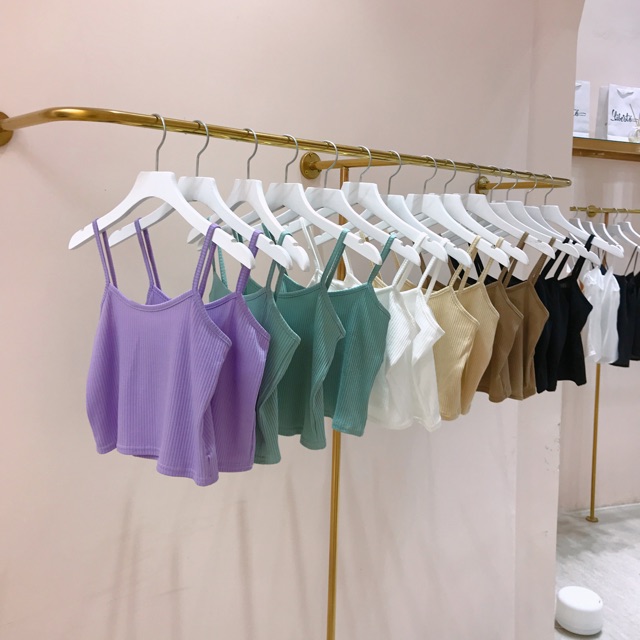 Áo 2 dây cotton tăm