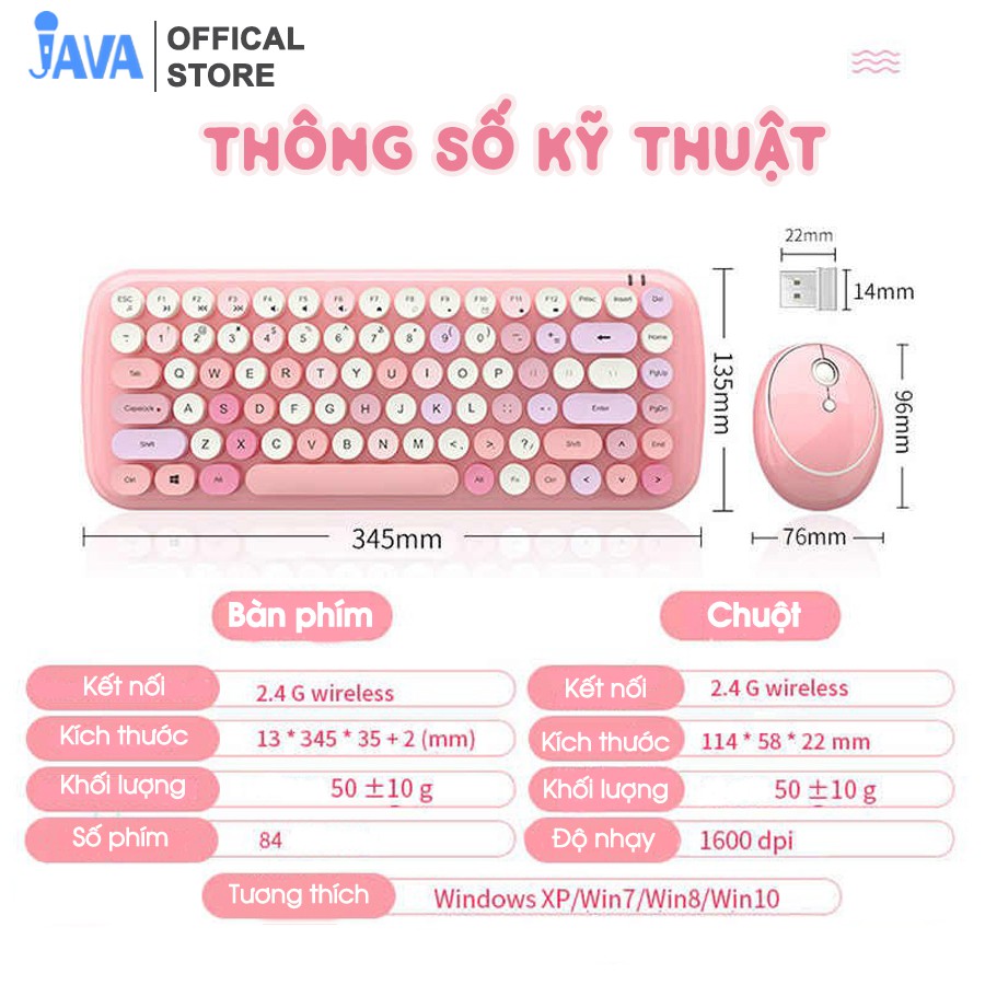 [TẶNG BỘ STICKER LÓT CHUỘT] Bộ bàn phím và chuột không dây dễ thương mini Mofii - Phím tròn | BigBuy360 - bigbuy360.vn