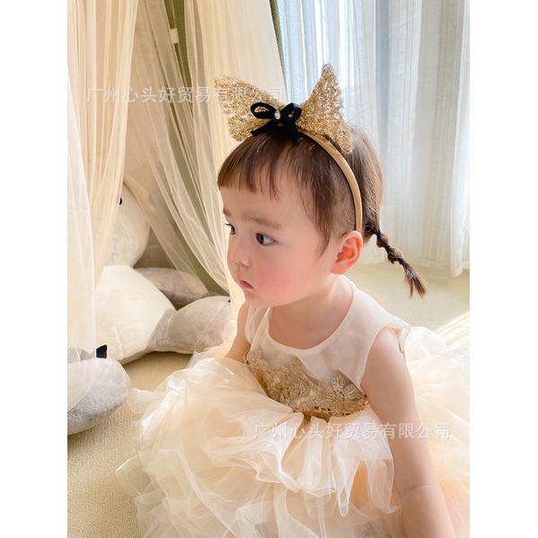 Bờm, kẹp tóc nơ lấp lánh cho bé cưng