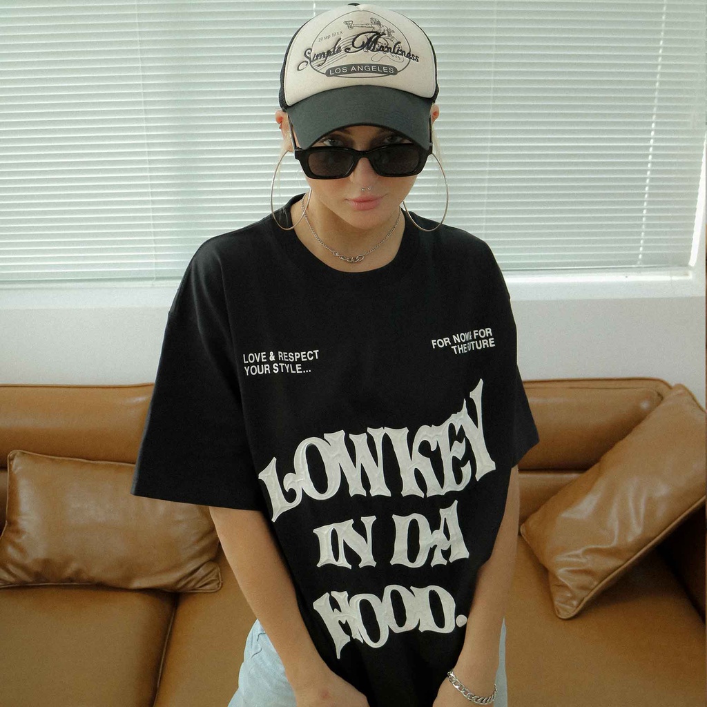 Áo thun Unisex Lowkey In Da Hood - Hình In Nổi