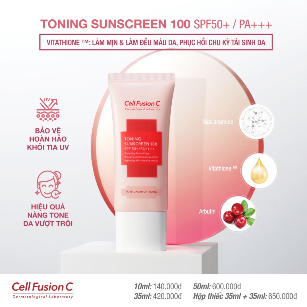 Kem Chống Nắng Nâng Tông Da Cell Fusion C Toning Sunscreen 100 SPF50+/ PA +++