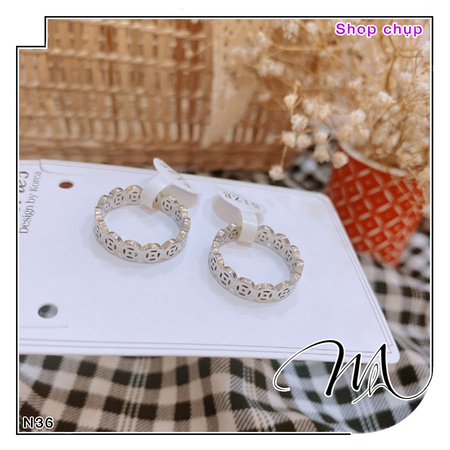 Nhẫn Titan nam nữ không gỉ kim tiền tài lộc - Măng’s House N36