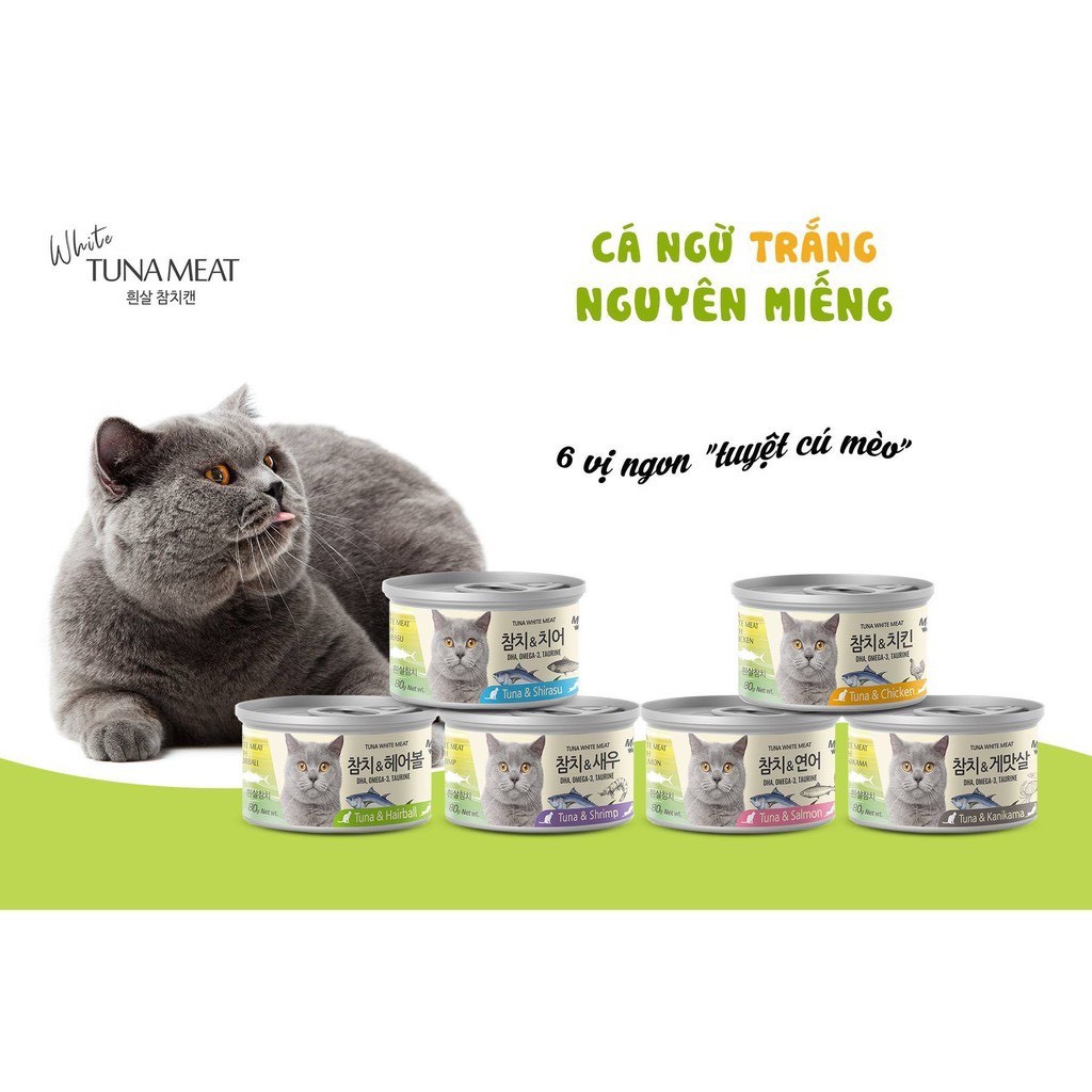 Pate (xốt) cho mèo MEOWOW TUNA WHITE- súp cá ngừ thịt trắng nguyên miếng đóng hộp