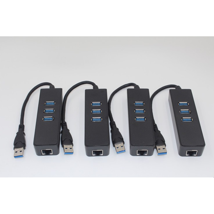 USB HUB 1 Ra 3 Cổng USB 3.0 Kèm 1 Cổng LAN 10/100/1000 Mbps - Tương thích Mibox, MAC OS