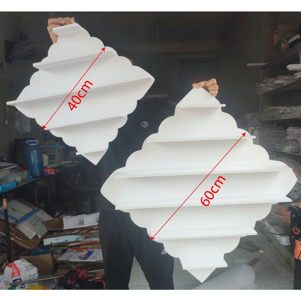 Kệ để sơn hình quả trám