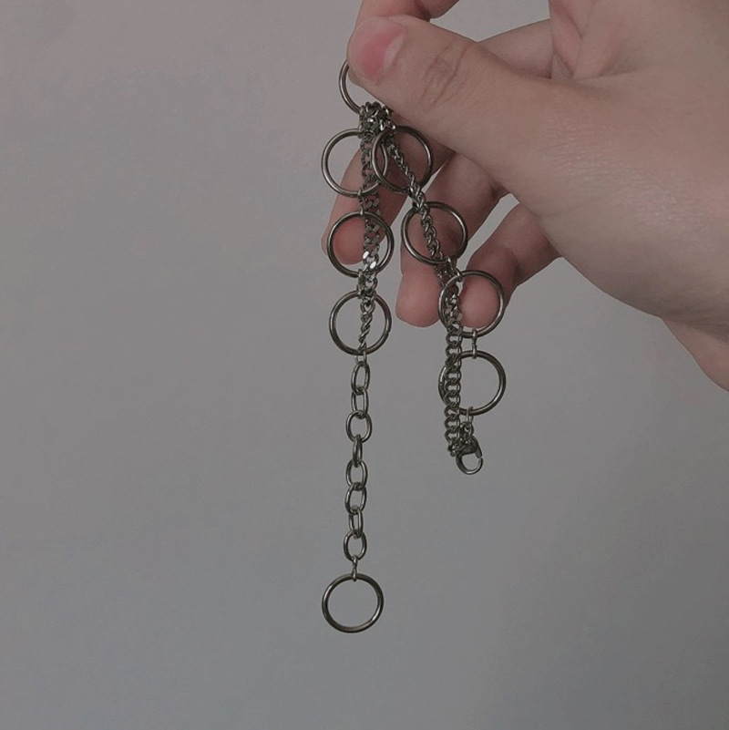 Vòng Tay Nhiều Lớp Bằng Thép Không Gỉ Thời Trang Hip Hop Đơn Giản 23558