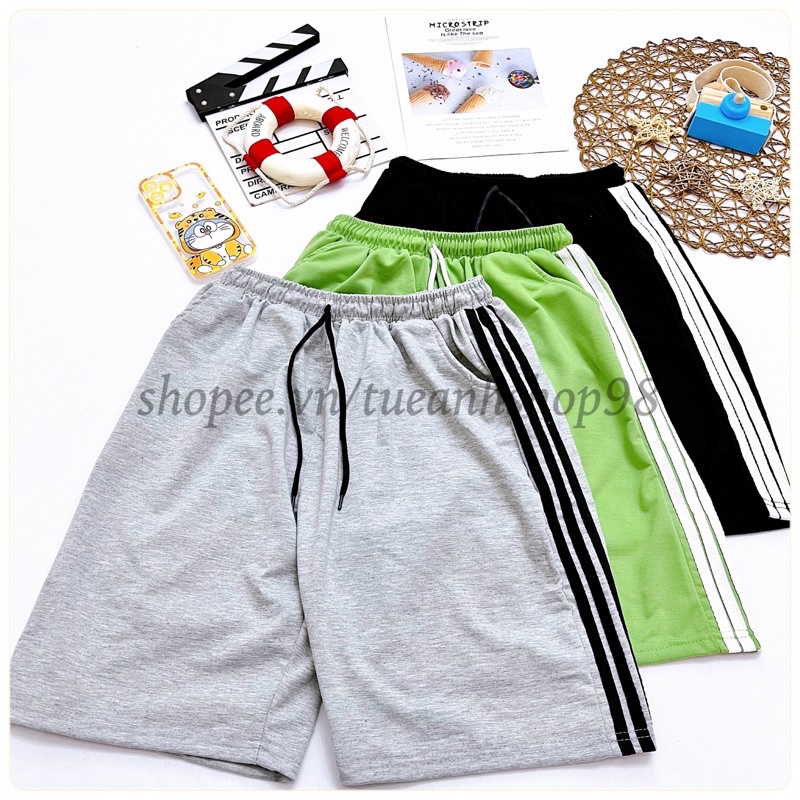 Quần Short 3 Sọc Unisex Nam Nữ Freesize 38-70kg - TUEANHSHOP