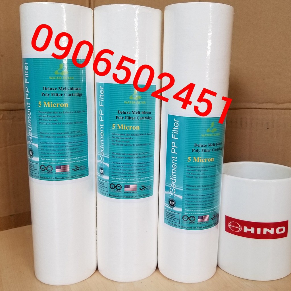 Combo lõi lọc nước số 1 PPF 10inch chuẩn dùng cho máy ro và bộ lọc sinh hoạt