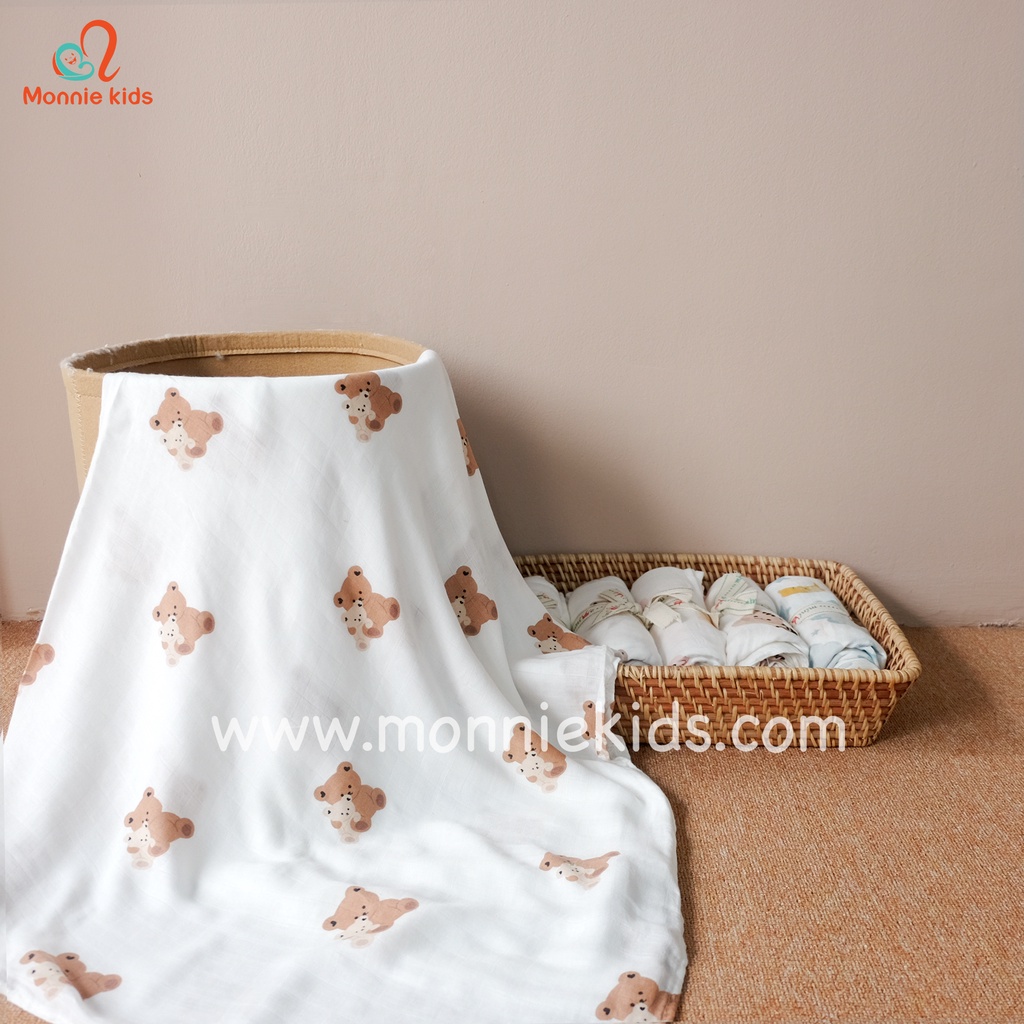 KHĂN TẮM ĐA NĂNG SỢI TRE ADEN 120x120cm - CHẤT VẢI MỀM MẠI, THẤM HÚT TỐT - MONNIE KIDS