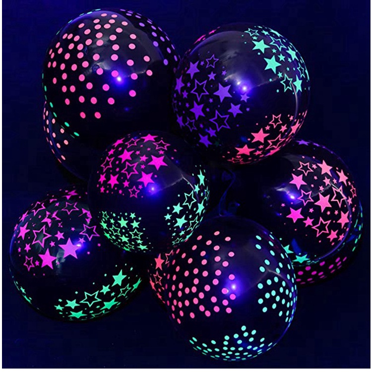 Bộ 10 bong bóng 12 inch trong suốt chấm bi trang trí tiệc