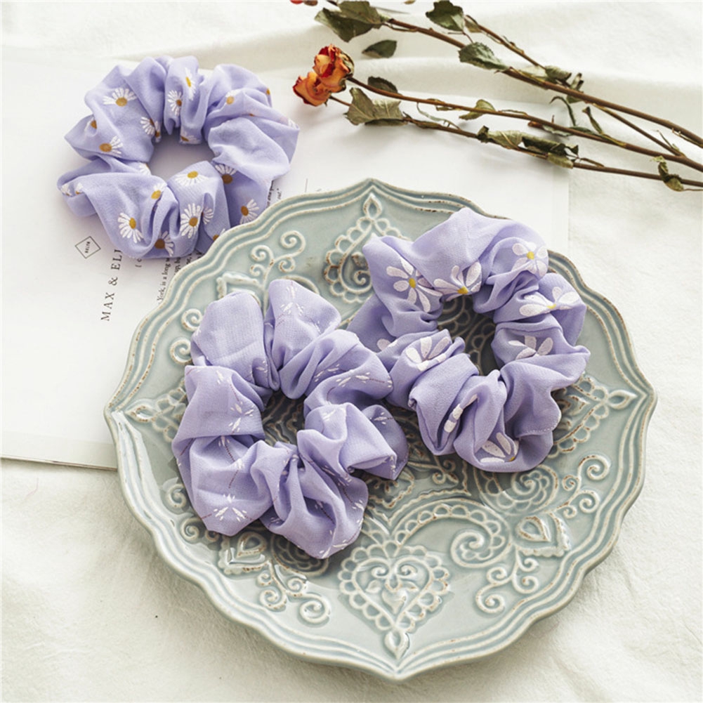 Dây Buộc Tóc Hình Hoa Cúc Màu Tím Dễ Thương