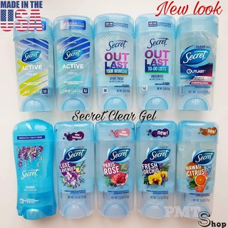 [USA] Lăn khử mùi nữ Secret Clear gel 73g Lavender, Outlast Completely Clean, Unscented, Protecting powder Active Sport