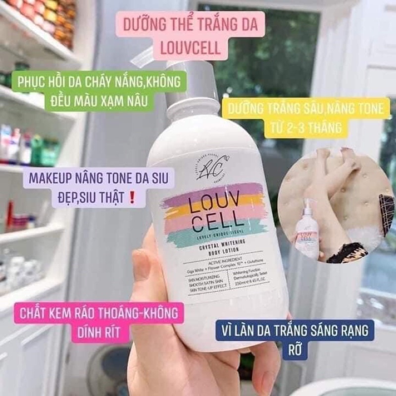 Kem dưỡng trắng body Louv Cell Hàn Quốc giảm thâm, giúp da đều màu chai 250ml - CO139