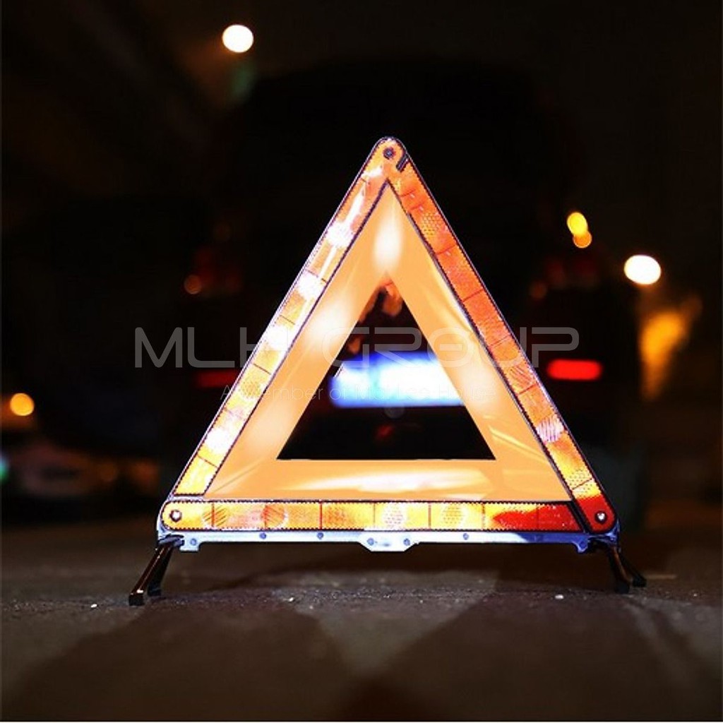 Biển Báo Phản Quang Tam Giác Cho Xe Ô tô, Xe Hơi, Xe Tải, Xe Container Rơ-móc Cảnh Báo Nguy Hiểm Từ Xa MLH