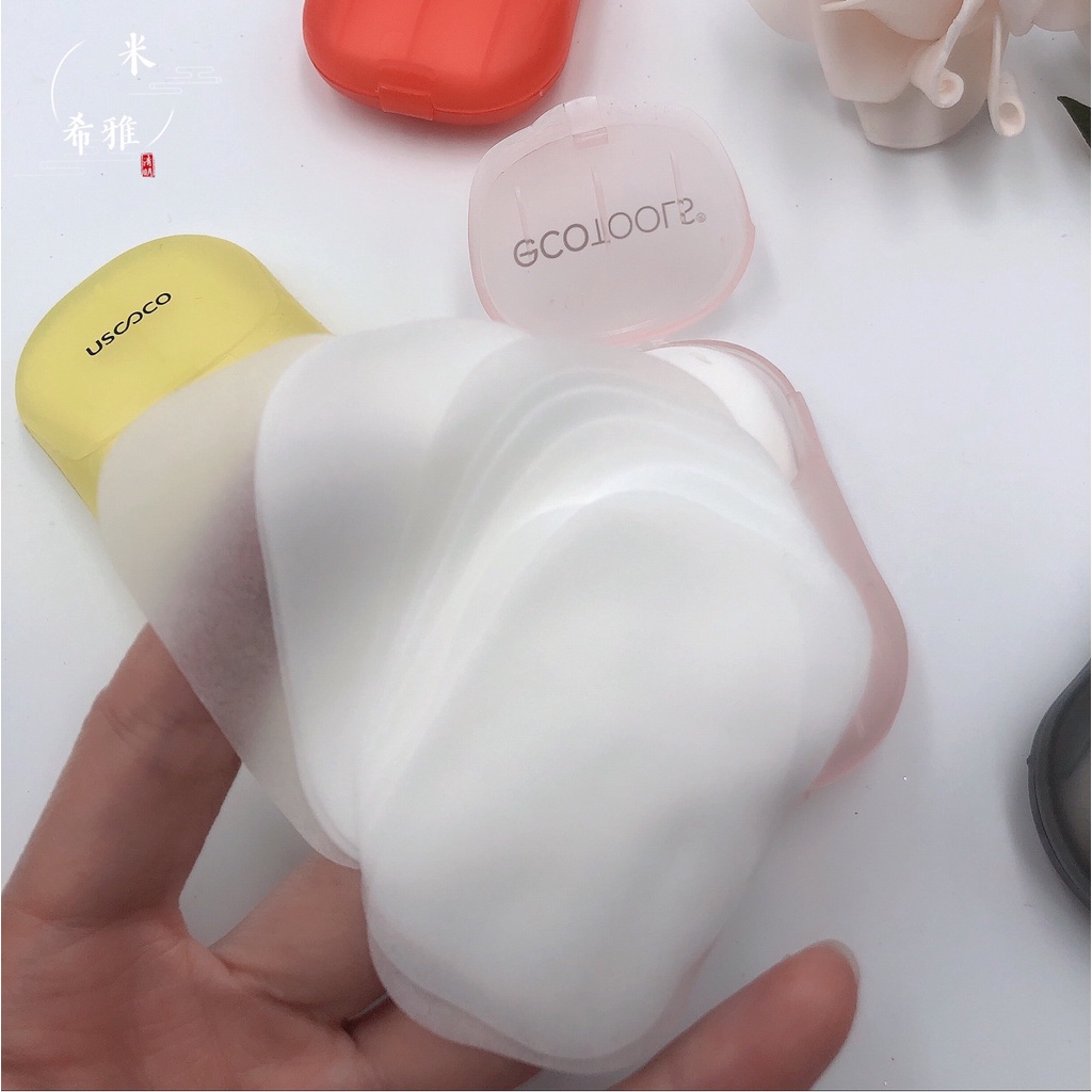 Xà phòng rửa tay dạng miếng, xà bông giấy khô bỏ túi khi đi du lịch hộp 20 miếng