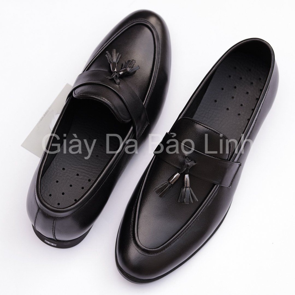 Giày lười da bò BẢO LINH dành cho nam giới, đế khâu chắc chắn, hàng chính hãng có thẻ bảo hành 12 tháng - A65
