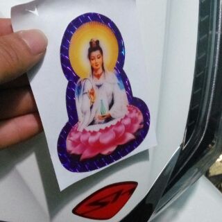 Tem nổi Bồ Tát dán xe may mắn