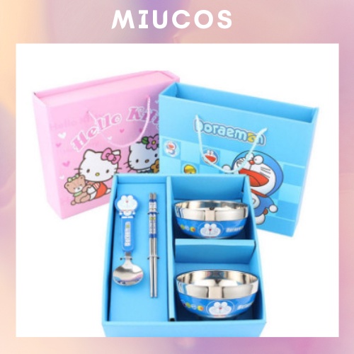 Bộ bát, muỗng đũa, hoạt hình cho bé