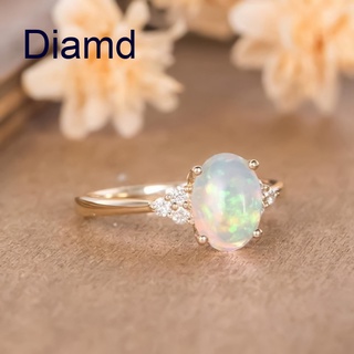 Nhẫn Đính Đá Opal Tự Nhiên Dành Cho Ngày Của Mẹ