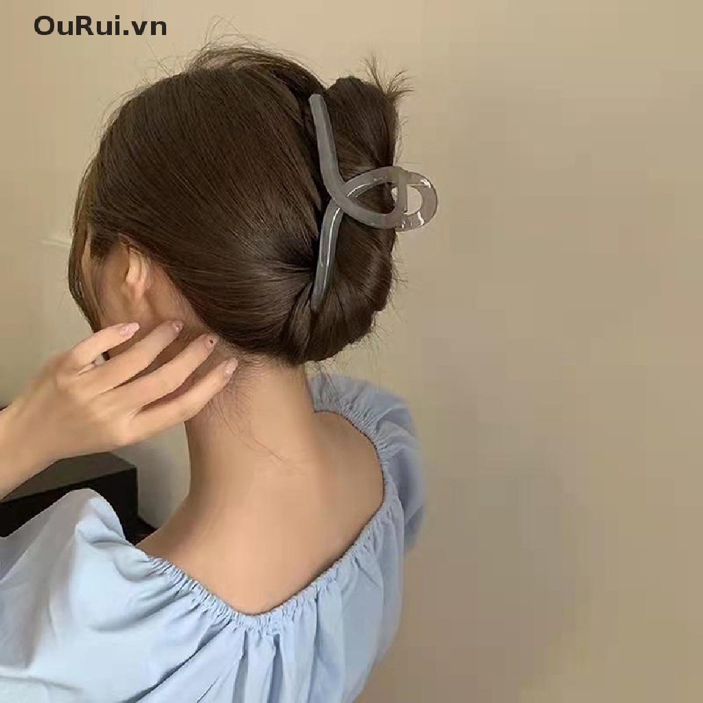 Kẹp Càng Cua Đầu Chéo / Cá Mập Bằng Acrylic Nhám Kẹp Lưng {OuRui.vn}