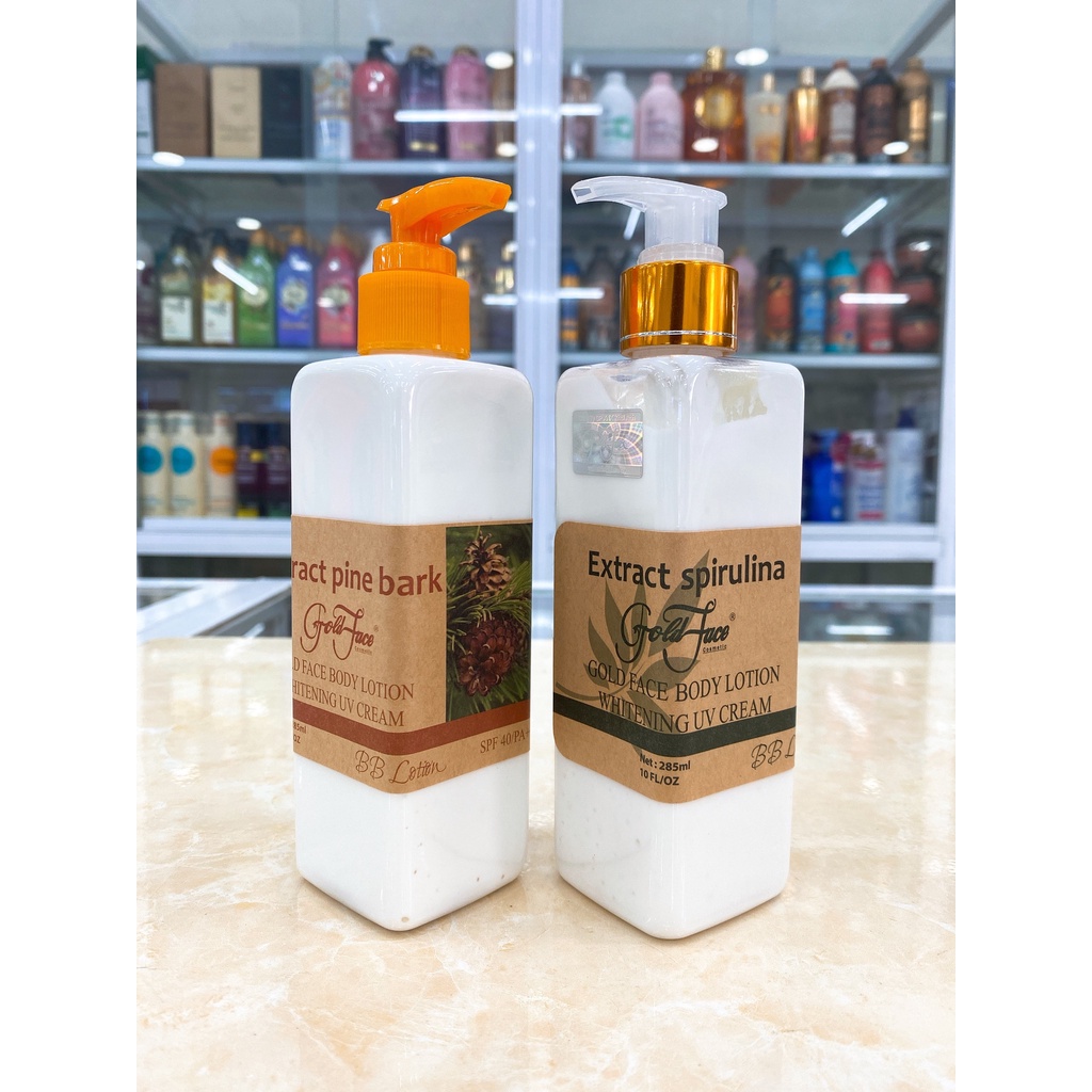 Dưỡng Thể Trắng Da Toàn Thân GOLD FACE BODY LOTION WHITENING UV CREAM 285ml Chính Hãng Công Ty