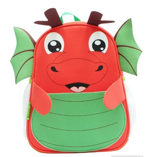 Balo mẫu giáo con rồng màu đỏ.