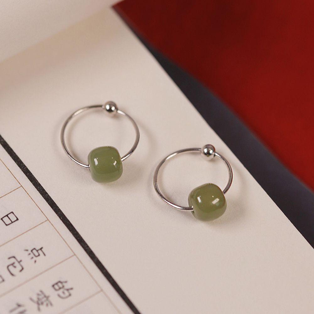 FORBETTER Đôi Khuyên Tai Hình Tròn Cổ Điển Thời Trang Mùa Hè Cho Nữ