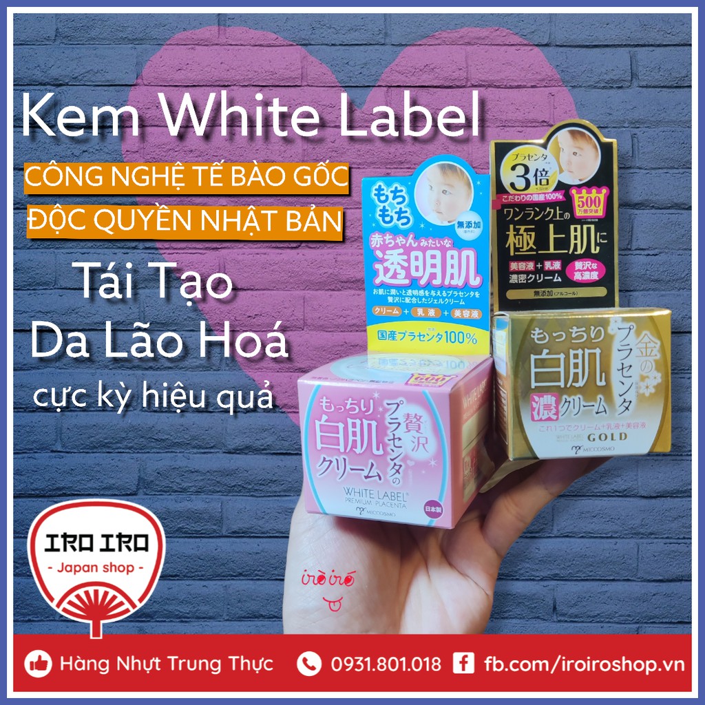 Kem dưỡng trắng chống lão hoá Placenta White Label 60g