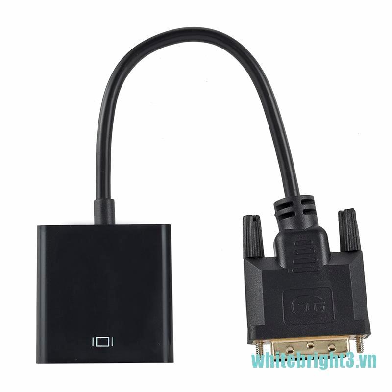 Cáp Chuyển Đổi Màu Trắng / 1080p Dvi-D 24 + 1 Pin Sang Vga 15pin