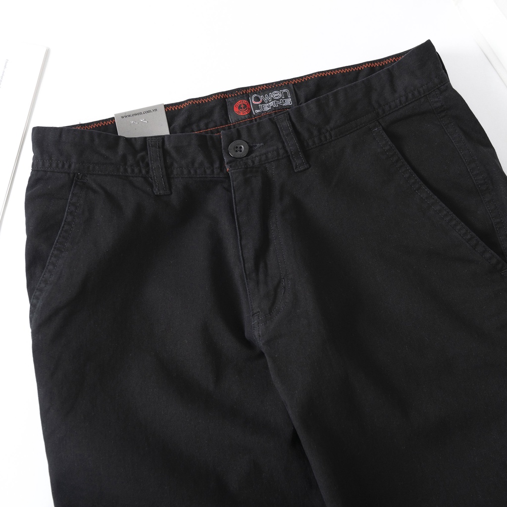 Quần kaki nam OWEN chuẩn hãng màu đen, chất kaki cotton cao cấp co giãn, form đứng dáng ôm nhẹ trẻ trung, năng động
