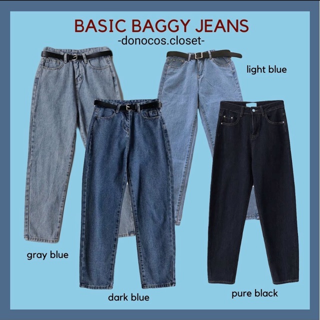 Quần basic baggy jeans