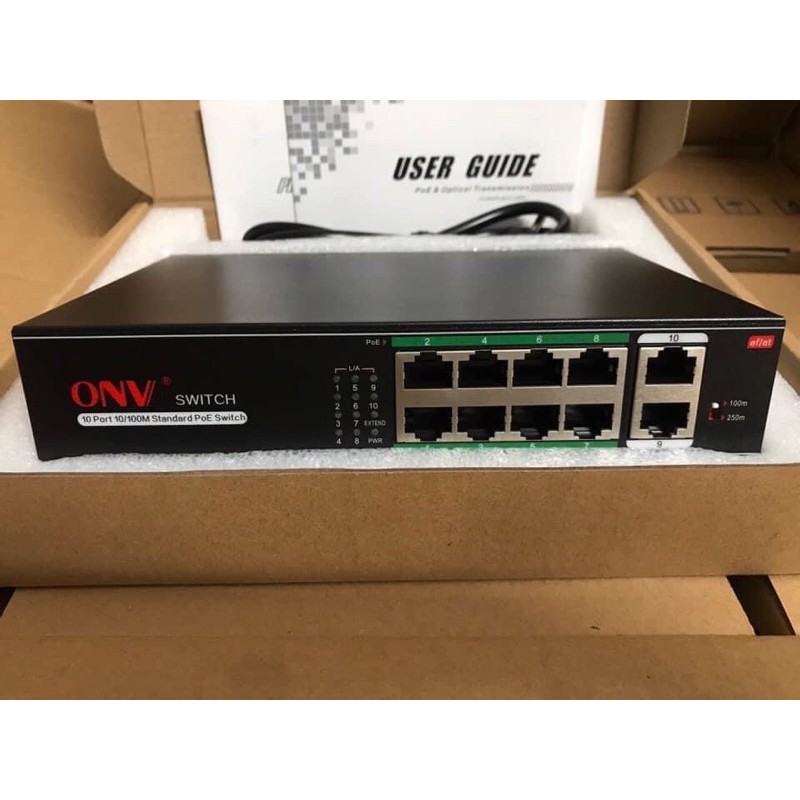 Switch chia mạng kèm POE 4,8 cổng (+2 uplink) 10/100 Mbps