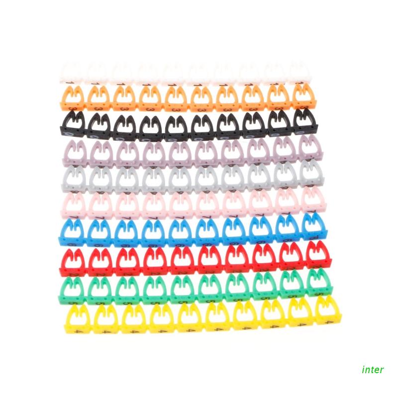 Set 100 nhãn dán đánh dấu dây cáp mạng nhiều màu sắc RJ45 RJ11 RJ12
