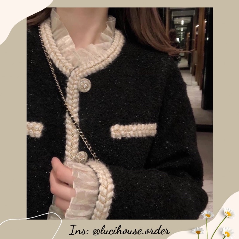 Áo dạ tweed tiểu thư siêu xinh