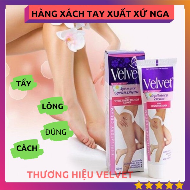 [XUẤT XỨ NGA] Kem Tẩy Lông Toàn Thân Dùng Cho Mọi Loại Da Nách Chân Thương Hiệu Velvet Số 1 Của Nga