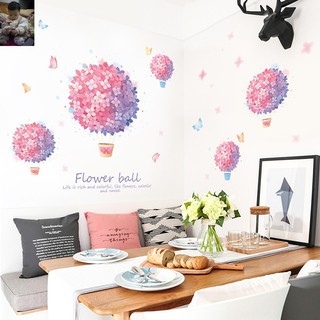 decal dán tường chậu tú cầu