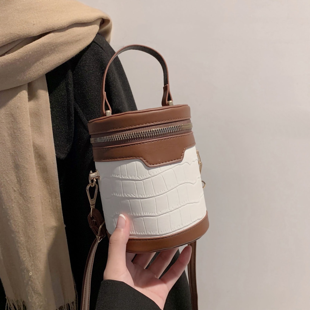 Có thể bán buôn Túi xách hình trụ thời trang Tote dành cho nữ Da PU có thể điều chỉnh Messenger thanh lịch công việc hàng ngày Vermont055 Hàng giao ngay