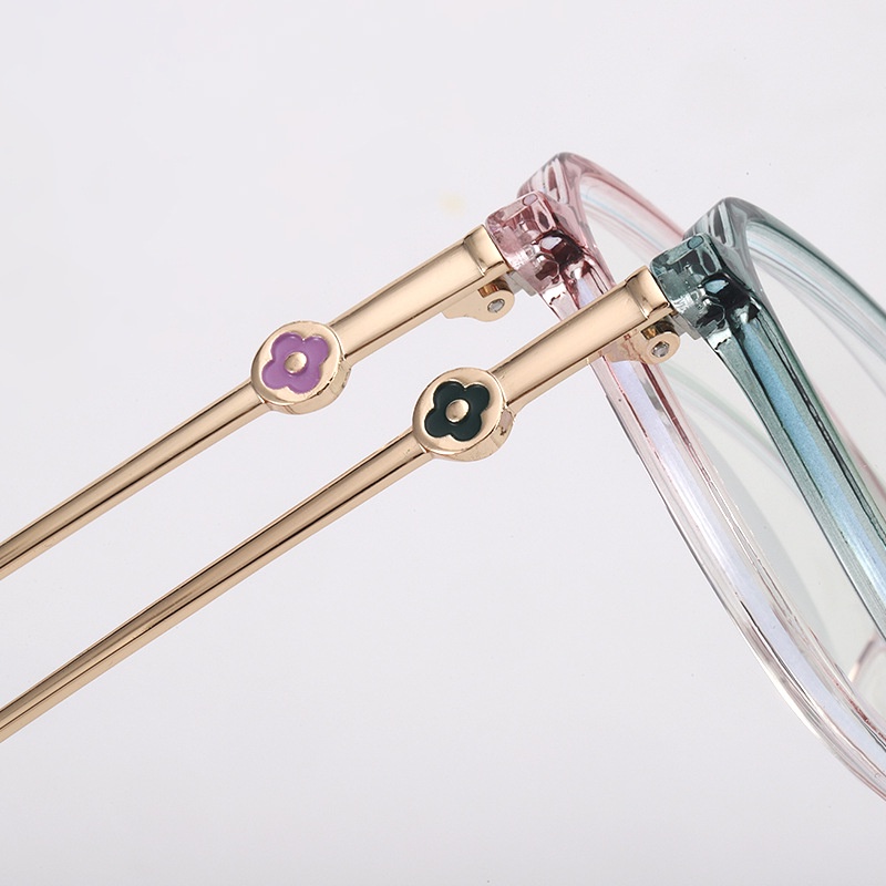 Kính Mát Gọng Kim Loại Màu Gradient TR90 Chống Ánh Sáng Xanh Thời Trang Hàn Quốc Cho Nữ