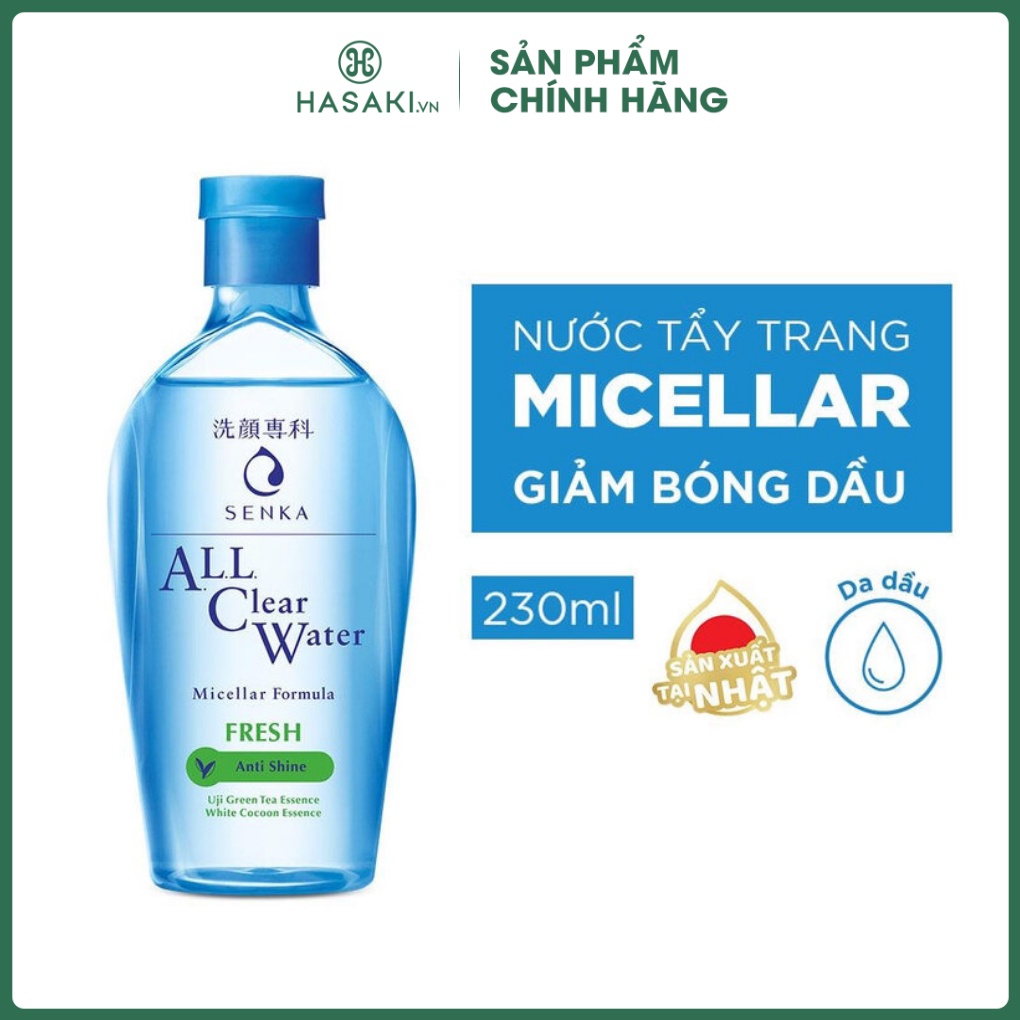 Nước Tẩy Trang SENKA Tươi Mát Da All Clear Water Fresh Anti Shine 230ml