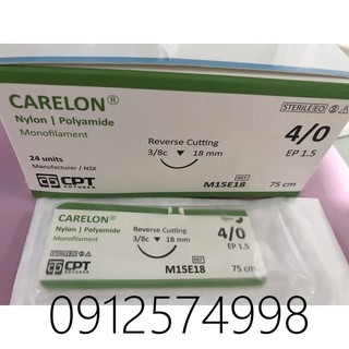 24 tép chỉ nylon 4/0 m15e18 có kim dài 75cm cpt